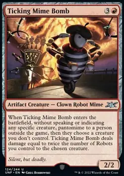 MTG Magic the Gathering Ticking Mime Bomb (124/654) Unfinity NM - Image 1