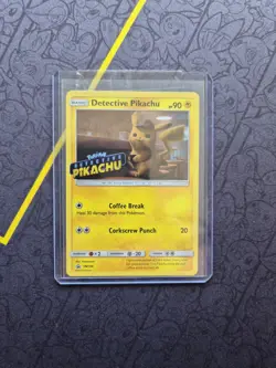 Pokemon Card Detective Pikachu SM190 Black Star Promo STAMPED Near Mint - Image 1