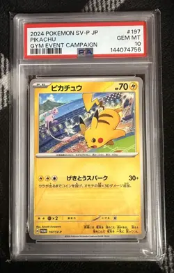 PSA 10 Pikachu 197/SV-P Gym Event Campaign Japanese Pokemon 2024 Mew - Image 1