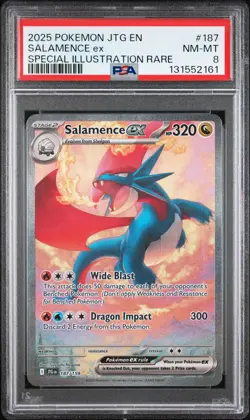 Salamence Ex 2025 Pokemon Journey Together #187 Special Illustration Rare PSA 8 - Image 1