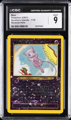 2001 POKEMON SOUTHERN ISLANDS REVERSE HOLO #1 MEW CGC 9 - Image 1