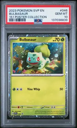 2023 POKEMON SVP EN-SV BLACK STAR PROMO 151 POSTER COLL #046 BULBASAUR PSA 10 - Image 1