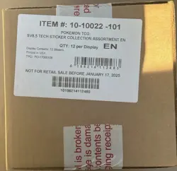 Pokemon TCG Prismatic Evolutions TECH STICKER CASE Factory Sealed 12 ct 3x packs - Image 1