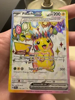 Pokemon Pikachu ex 219/191 Surging Sparks Ultra Rare Full Art Holo NM - Image 1