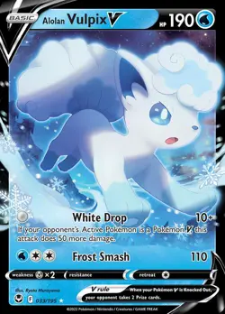Pokemon Alolan Vulpix V (33/215) Silver Tempest LP - Image 1