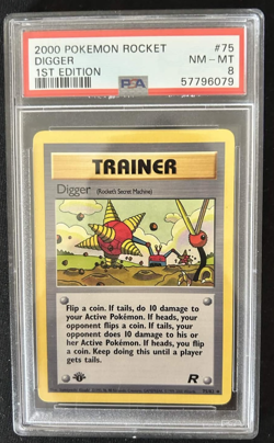 Pokemon 1st Edition Team Rocket (2000) - Digger 75/82 PSA 8 - Image 1