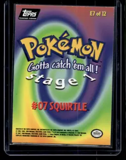 1999 Topps Pokemon Movie Edition Squirtle Black Logo Holo Foil #E7 - Image 2
