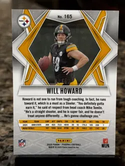 2025 Panini Phoenix - Rookies Will Howard #165 Bronze Hyper 2 /50 (RC) - Image 3