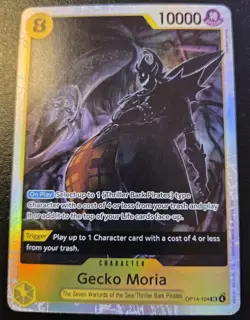 Gecko Moria OP14-104 Foil Super Rare The Azure Sea's Seven One Piece Card Game - Image 1