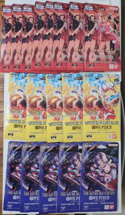 LOT One Piece (8) EB-03 Heroines & (5) OP-14 & (5) OP-15 Sleeved Booster Packs - Image 1