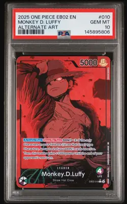 2025 ONE PIECE EB02-EXTRA BOOSTER -ANIME 25TH COLL- #010 MONKEY D. LUFFY PSA 10 - Image 1
