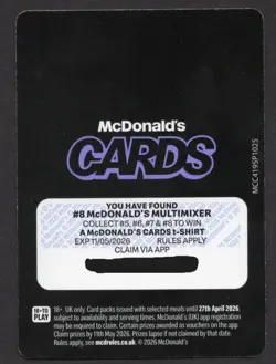McDonald's 2026 Trading Cards legendary 08/24 Super Rare MULTIMIXER - Image 2