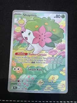Pokemon TCG Shaymin Destined Rivals Illustration Rare Card 185/182 - Image 1