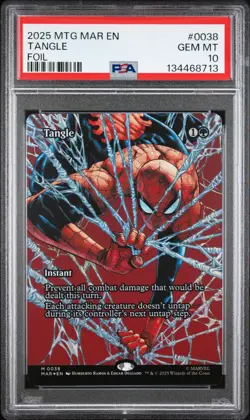 2025 MTG MARVEL'S SPIDER-MAN: SOURCE MATERIAL FOIL #0038 TANGLE PSA 10 - Image 1