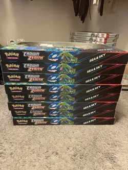 Pokemon Crown Zenith Sea & Sky Premium Collection Lot of 8 TCG Boxes - Image 1