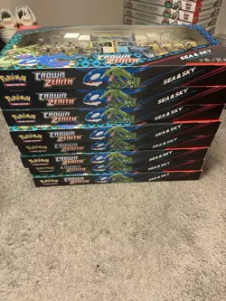 Pokemon Crown Zenith Sea & Sky Premium Collection Lot of 8 TCG Boxes - Image 2