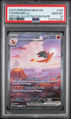 2023 POKEMON MEW EN-151 SPECIAL ILLUSTRATION RARE #199 CHARIZARD EX PSA 10 - Image 1