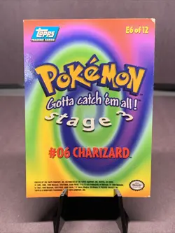 Topps Pokemon Charizard Stage 3 E6 of 12 #06 Non Holo Rare VTG Blue Logo 1998 - Image 2