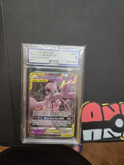 2019 POKEMON SUN & MOON UNIFIED MINDS #71 MEWTWO & MEW GX AGS 9 - Image 1