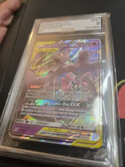 2019 POKEMON SUN & MOON UNIFIED MINDS #71 MEWTWO & MEW GX AGS 9 - Image 4