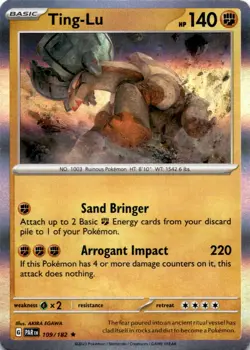 TING-LU 109/182 R PARADOX RIFT POKEMON HOLO LP - Image 1