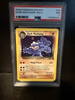 Pokemon Dark Machamp 10/82 Team Rocket Holo Rare PSA 7 Unlimited 70 HP - Image 1