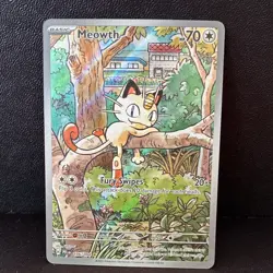 Pokemon Meowth Holo Illustration Rare Me02 Phantasmal Flames 106/094 70HP - Image 1