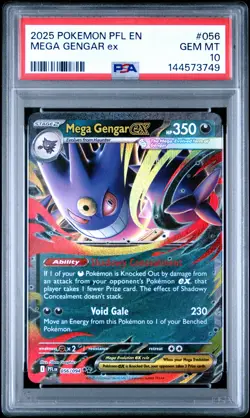 2025 POKEMON PFL EN-PHANTASMAL FLAMES #056 MEGA GENGAR EX PSA 10 - Image 1