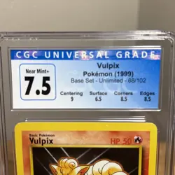 Pokemon TCG Vulpix Base Set 68/102 Regular Unlimited Graded CGC 7.5 VTG 1999 - Image 2