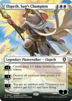 Elspeth, Sun's Champion - Foil - Borderless - Commander: Bloomburrow - Near Mint - Image 1