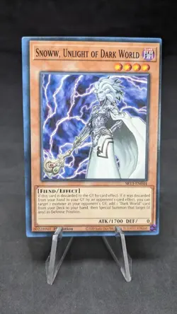 Snoww, Unlight of Dark World SR13-EN044 -YuGiOh TCG 1st Edition- Misprint Miscut - Image 1