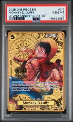 ONE PIECE 2025 MONKEY D. LUFFY JP 2ND ANNIVERSARY SET #015 PSA 10 - Image 1