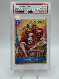 2024 One Piece EN Monkey D. Luffy 2nd Anniversary Tournament Promo #P-043 PSA 10 - Image 1