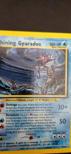 Pokemon TCG Shining Gyarados Holo Card Neo Revelation 65/64 - Image 4