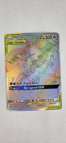 Moltres Zapdos Articuno GX 69/68 Rainbow Legendary Birds Pokemon Card Holo - Image 1