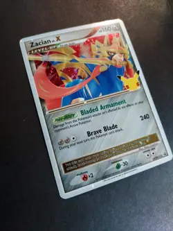 Zacian LV.X SWSH135 Celebrations Black Star Promo Card Near Mint Condition - Image 2