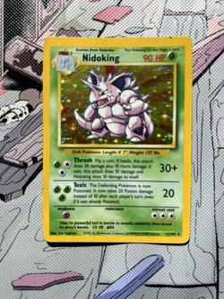 Nidoking 11/102 Base Set Holo Vintage Pokemon Card LP Very Good Condition - Image 1