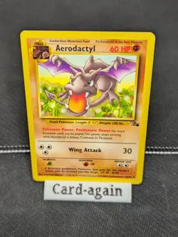 Pokemon TCG Aerodactyl Fossil Card 16/62 Unlimited Rare, NM Condition - Image 1