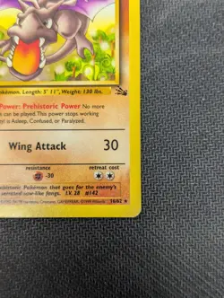 Pokemon TCG Aerodactyl Fossil Card 16/62 Unlimited Rare, NM Condition - Image 5