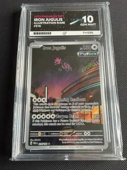 Pokemon TCG Iron Jugulis Illustration Rare Card 216/182 Paradox Rift Ace 10 - Image 1