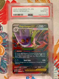 2025 POKEMON PFL EN-PHANTASMAL FLAMES #056 MEGA GENGAR EX PSA 10 - Image 1