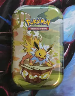 Pokemon Prismatic Evolutions Mini Tin Jolteon - Empty No Cards - coin & art - Image 2