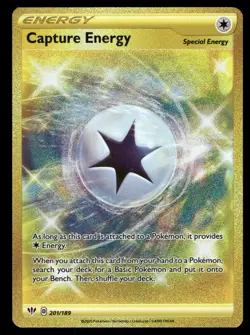 Capture Energy 201/189 Secret Rare Darkness Ablaze Pokemon Holo Near Mint - Image 1