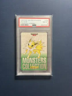 PSA 8 Jolteon #135 Japanese Bandai Carddass Vending Series Green Pokemon TCG - Image 1