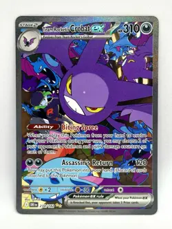 Team Rocket's Crobat ex 234/182 Sv10: Destined Rivals SIR Holo Pokemon NM/M - Image 1