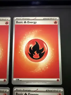 Pokemon Mega Evolutions Fire Energy Error Miscut Misaligned Misprint - Image 3