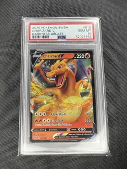 2020 Pokemon Darkness Ablaze Charizard V 019/189 PSA Gem Mint 10! 🔥 - Image 1