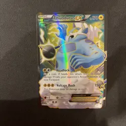 Pokemon TCG Thundurus EX 98/108 XY Roaring Skies Full Art LP - Image 1