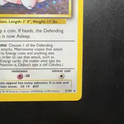 Pokemon Vintage Holo Clefairy 005/102 Base Set Wizards Of The Coast 1999 - Image 4