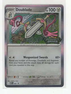 Pokemon Staff Perfect Order Black Star Promo MEP 067 Doublade - Image 1